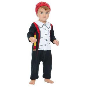 Warner Bros. Harry Potter Baby Zip Up Cosplay Costume Coverall and Hat Newborn to Infant  - 1 of 4