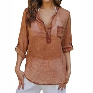 Women's Sheer Linen Top - Milio Milano - 1 of 2