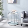 NicBex Modern 16.5" High Hexagon Coffee Table with Tempered Glass Top and Steel Frame for Living Room and Bedroom - 3 of 4