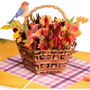 Frndly by Paper Love 3D Pop Up Greeting Card, Fall Flower Basket, For Fall, Thanksgiving, Thinking of You, Sympathy, All Occasions - 8" x 6" Cover - 1 of 4