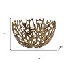 HomeRoots 14" Gold Aluminum Coral Decorative Round Bowl - 3 of 4