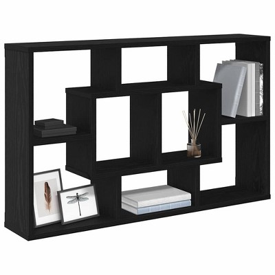 CLIHOME 8 Cubes Open-back Bookshelf Home Storage Display Shelf Wall Mounted Wooden Bookcase Organizer Rack