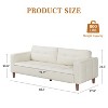 COZONY 83.1" Faux Leather 3-Seater Sofa Couch, Oversized Upholstered Loveseat with Back Cushion, Mid-Century Modern Couch for Living Room, Office - 2 of 4