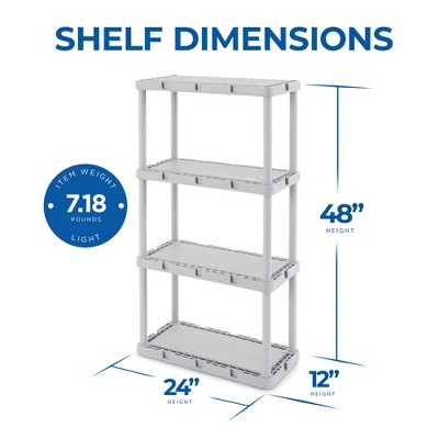 24'' High Resin 4-Tier Light Duty Multi-Purpose Shelving Unit
