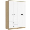 Decorative Storage Cabinets,4 Door Wardrobe Closet With Storage Drawers,Bedroom Armoire Closet With Storage Shelf And Hanging Rod-Cuddlewood - 4 of 4