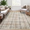 Washable Rug Modern Plaid Rug Non Slip Non Shedding Rug Low Pile Rugs Foldable Indoor Carpet for Living Room Bedroom Study Room Guest Room Playroom - 3 of 4