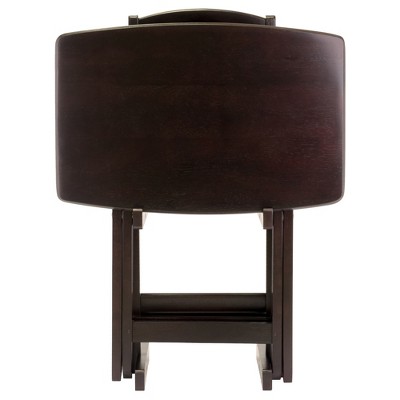 Dylan Espresso Wood 5-Piece Snack Table Set