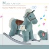 Aghana Digitals Blue Kids Plush Rocking Horse with Bear Toy, Realistic Sounds & Wagging Tail - Soft - 3 of 4