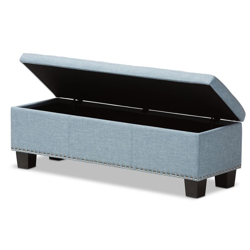 Hannah Modern And Contemporary Fabric Upholstered Button - Tufting Storage Ottoman Bench - Baxton Studio, 3 of 8