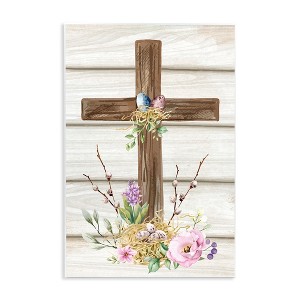 Stupell Industries Spiritual Easter Cross Spring Blossoms Wall Plaque Art - 1 of 4