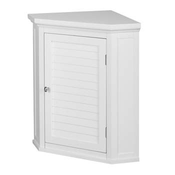 Teamson Home Glancy 22.5" x 24" Removable Corner Wall Cabinet with Shelf, White