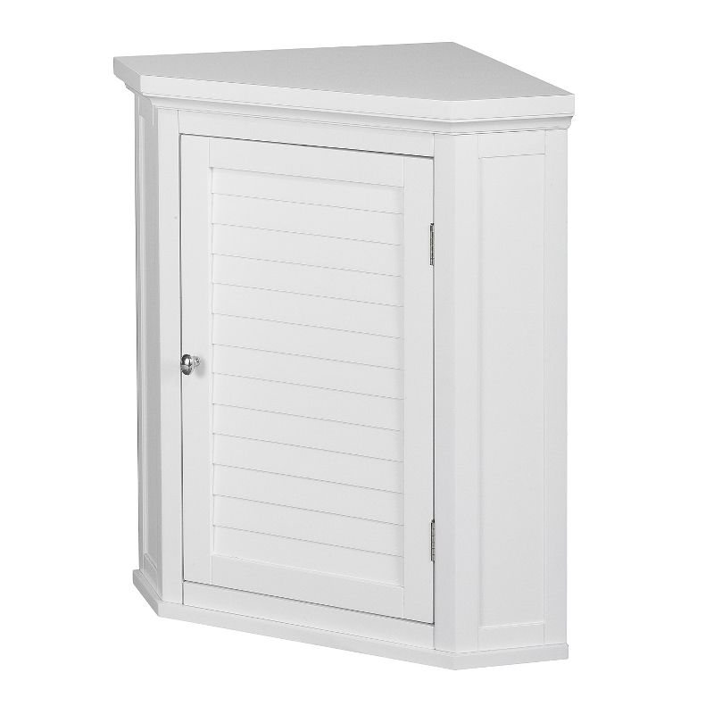 Teamson Home Glancy 22.5" x 24" Removable Corner Wall Cabinet with Shelf, White, 1 of 10