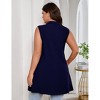 Plus Size Blazer Vest for Women Sleeveless Single Button Casual Vest - 4 of 4