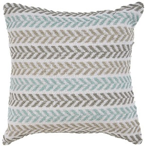 Set of Four 18" X 18"  Beach Chevron Cotton Zippered Pillow - 1 of 4
