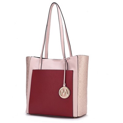MKF Collection Leah Vegan Leather color-block Women’s Tote Bag by Mia K