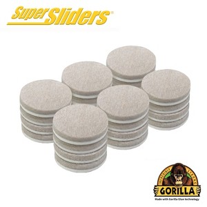 SuperSliders 24pk Round Felt 1.5'' Furniture Pads Beige - 1 of 4