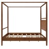 Merax Modern Rustic Solid Wood Canopy Bed Frame with Built-in Headboard - 4 of 4