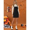 INSPIRE CHIC Women's Adjustable Strap Pinafore Bib Corduroy Overalls Floral Dress - 3 of 4