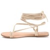 Journee Collection Womens Mischa Ankle Wrap Low Block Heel Sandals Off White 7 - 2 of 4