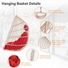 Gulches Red PE Rattan Egg Swing Chair Foldable Outdoor Hanging Chair with Washable Cushion, Stainless Steel Suspension Kit, 270lbs Capacity - 4 of 4