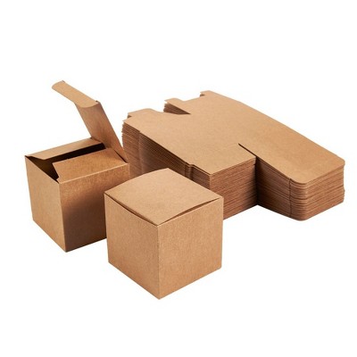 100 Kraft Gift Box Wrapping Brown Paper Cupcake Container for Party Favor 3x3x3
