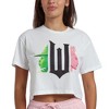 Wicked Part 1 W Character Graphic Women's White Crew Neck Short Sleeve Crop Top - 4 of 4