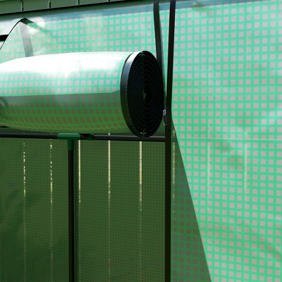 Green UV-Resistant PE Lean-to Portable Greenhouse with Roll-up Door