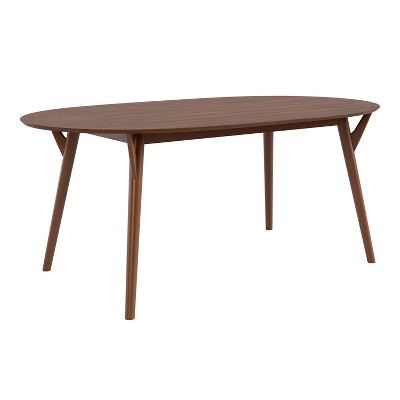 HOMES: Inside + Out 71" Aspen Grove Mid-Century Modern Oval Dining Table Walnut