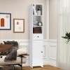 Space Saving Tall Cabinet 66.9 Inch High Narrow Storage Cabinet with Doors and Drawer for Bathroom Living Room, Black - 4 of 4