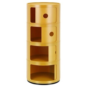 Haitral 4 Drawer Barrel Nightstand Yellow - 1 of 4
