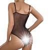 Women's Sexy Floral Sheer Corset Bodysuit Spaghetti Strap Cami Tops - 4 of 4