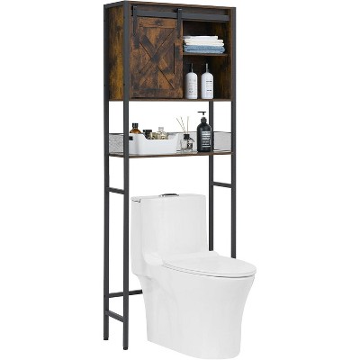 Over The Toilet Storage Cabinet with Sliding Door, Bathroom Above Toilet Storage Cabinet with Adjustable Shelves
