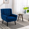 Armchair, Living Room Chairs With Curved Back, Velvet Cushion, 250 Lbs Weight Capacity Ergonomics Chair,abstract,gray,29.5in,2.46ft - 2 of 4