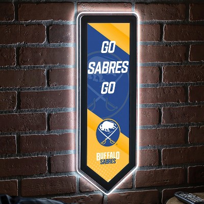 Evergreen Ultra-Thin Glazelight LED Wall Decor, Pennant, Buffalo Sabres- 9 x 23 Inches Made In USA