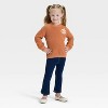 Toddler Girls' Halloween Pumpkin Sweater - Cat & Jack™ Orange - 4 of 4