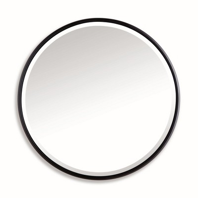 Plum & Post Ryland Mirror Large - Black Round Iron Frame - Beveled Edge