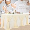 Beige Tulle Table Skirts,Decorative Tablecloth Table Covers for Wedding Birthday Party Bridal Shower 9ft Beige Tutu Table Skirt Cloth - 3 of 4