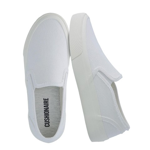 Женские кроссовки CUSHIONAIRE Fulton Womens Slip On Sneakers, Lightweight Comfortable Casual Sneakers for Women with Memory Foam, WHITE 9