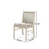 Coolbibila ModernWood Acacia Dining Chair,Beige Fabric Upholstered Dining Room Chair,Woven Rope Back Patio Outdoor Dining Chair - 4 of 4