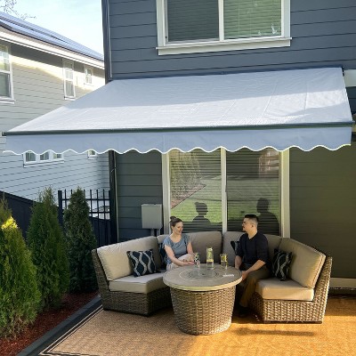 ALEKO 20 x 10 feet Motorized Black Frame Retractable Home Patio Canopy Awning 20'x10'