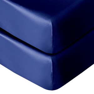 Silk Satin Fitted Crib Sheet, Super Soft Toddler Fitted Sheets for Standard Crib and Toddler Mattresses, 28x52 Inches - NTBAY - 1 of 4