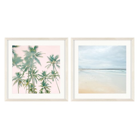 Set Of 2 20 X20 Vintage Beach Photography Decorative Framed Wall Art Project 62 Target