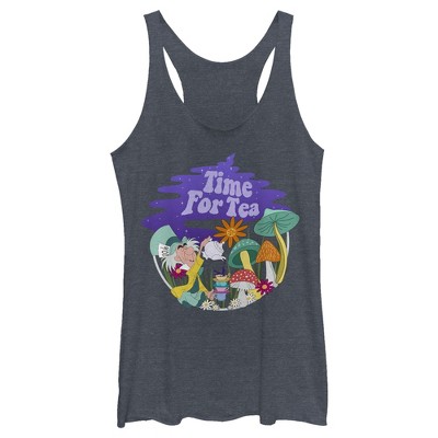 Women's Alice In Wonderland Mad Hatter Time For Tea Racerback Tank Top ...