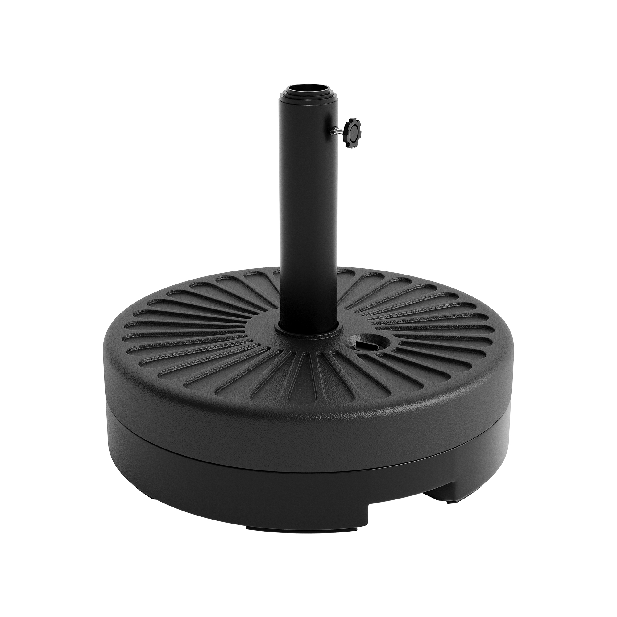 Patio Umbrella Base Stand, Sturdy Weatherproof Parasol Holder for Yard & Lawn Black