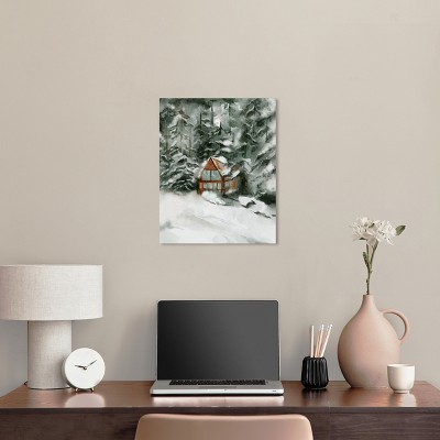 Winter Landscape 16" x 20" Canvas Wall Art in Watercolor