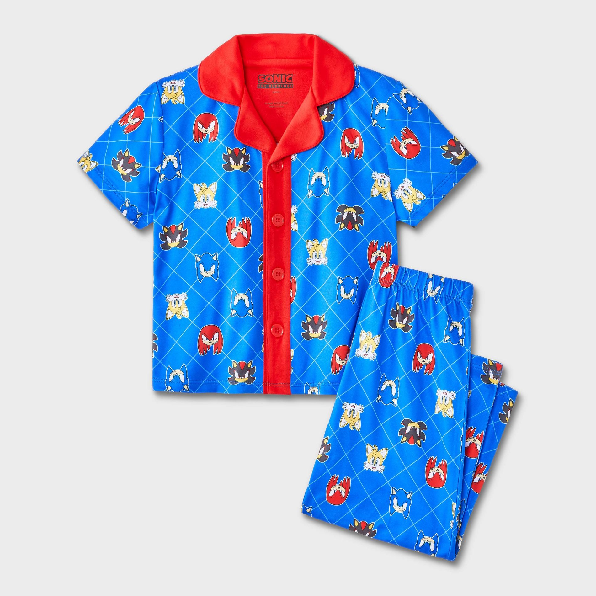 Toddler Boys' Sonic the Hedgehog Coat Pajama Set 2pc - Blue 5T