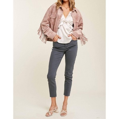 Women's Fringe Sueded Jacket - WISHLIST