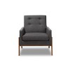 Perris Fabric Upholstered Walnut Wood Lounge Chair - Baxton Studio - image 2 of 4