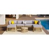 Chic Crate-7-Piece Weatherproof Rattan Sectional Sofa Set - Thick Cushioned Modular Furniture (Freestyle Conversation Seating, Gray) - 3 of 4