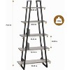 Jojoka 5-Tier Ladder Bookshelf, Tall Rustic Bookcase with Open Display Shelves and Sturdy Metal Frame for Living Room, Home Office, Dark Gray - 2 of 4